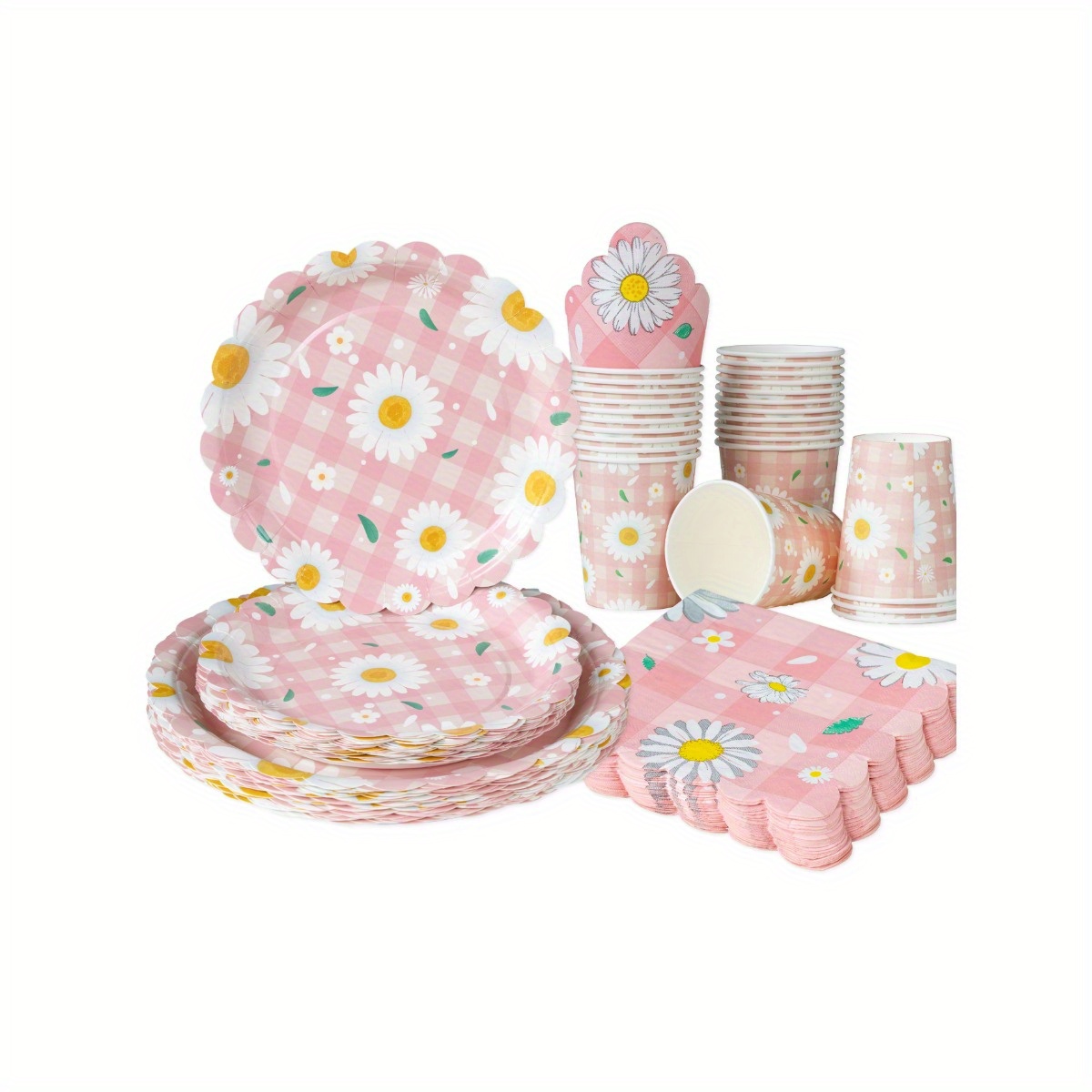 Party Supplies - Pink Daisy Petals 25Pcs Disposable Tableware