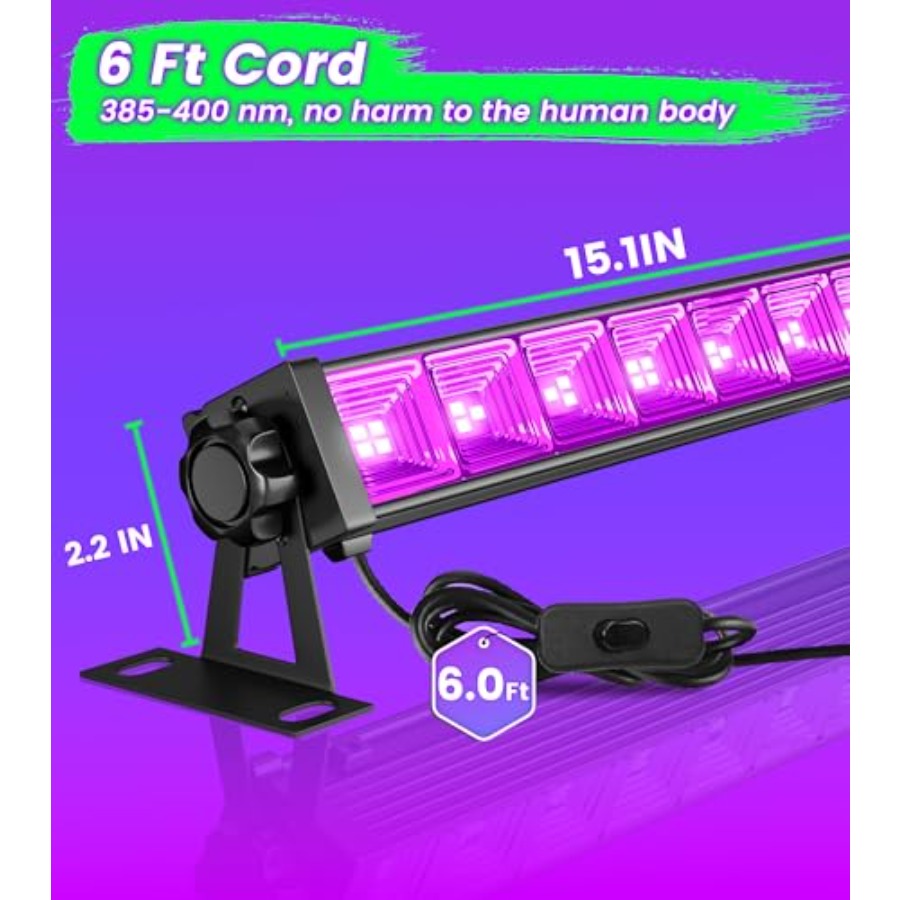 4W Pack LED Black Light Bar, B - Party Supplies recension och pris
