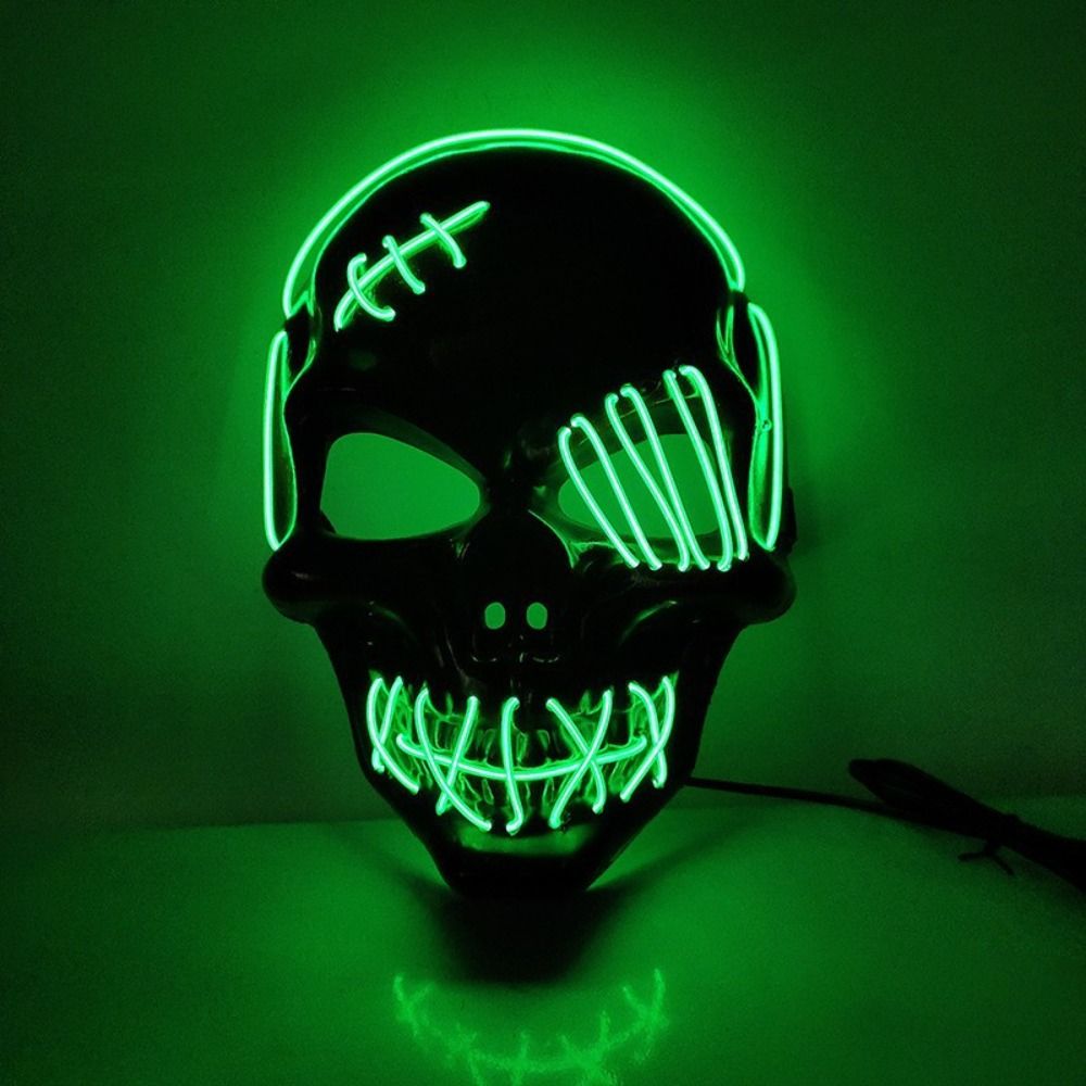 Gothic Halloween Skull Glowing - Led Purge Mask Halloween recension och pris