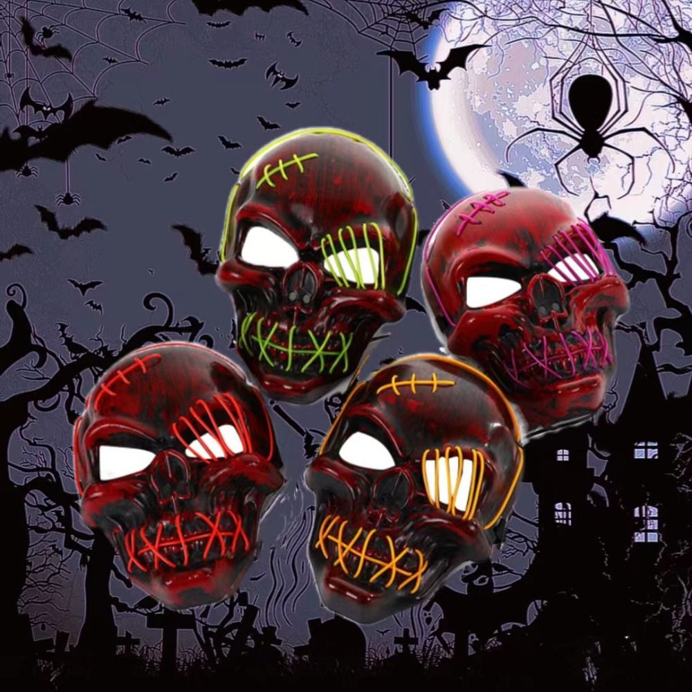 Gothic Halloween Skull Glowing - Led Purge Mask Halloween recension och pris