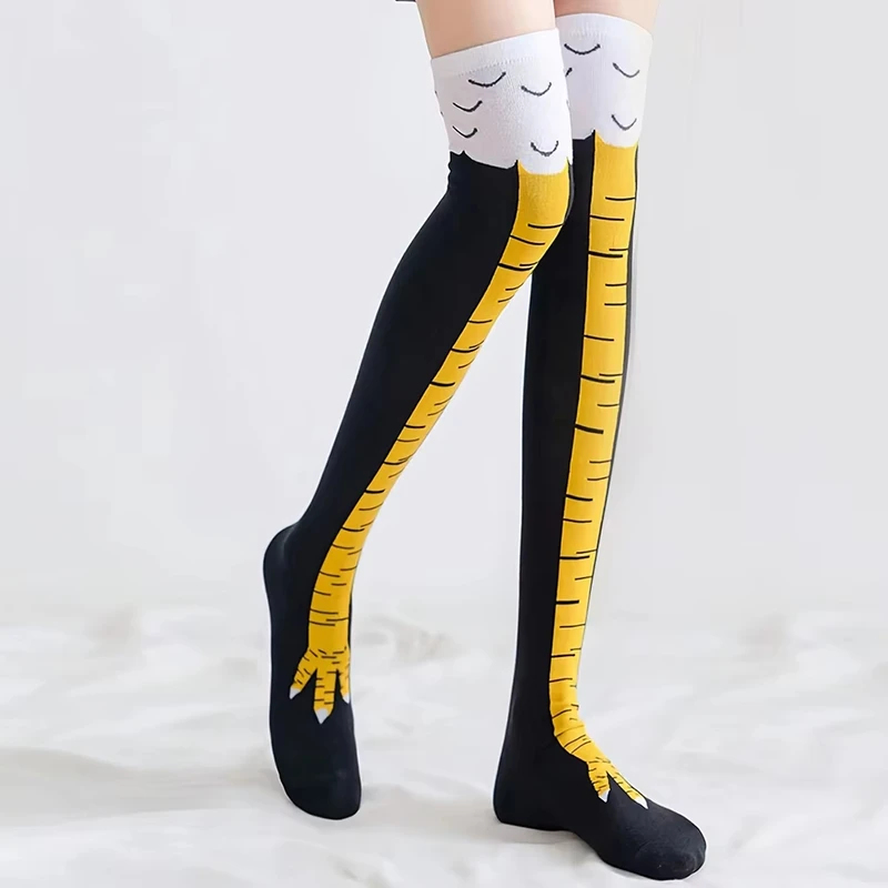 1/2/4Pairs Women Knee High Soc - Funny Chicken Leg Socks recension och pris