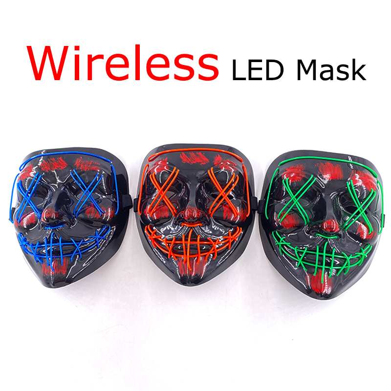 Wireless Neon LED Purge Mask G - Led Purge Mask Halloween recension och pris