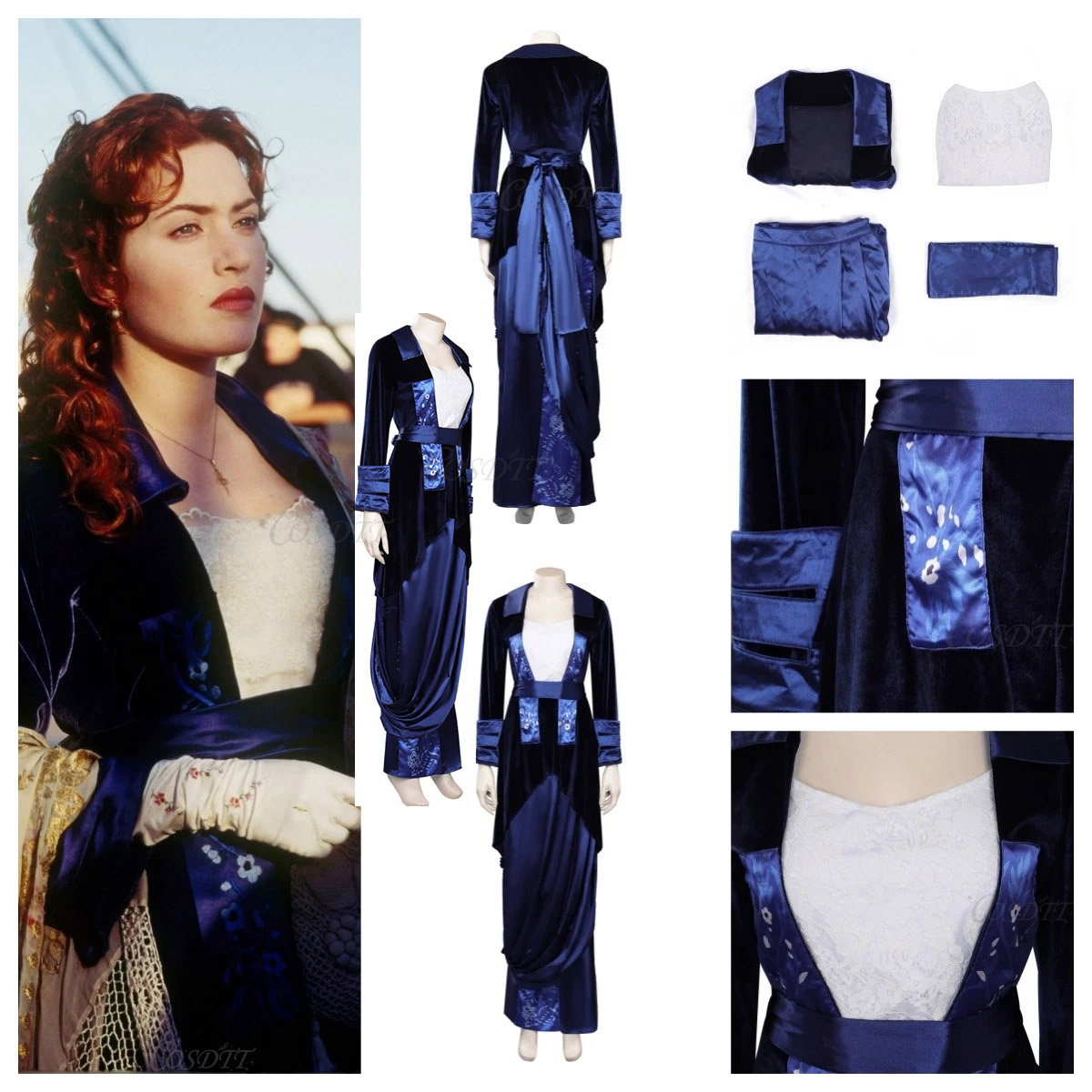 Ruth DeWitt Bukater Cosplay Ti - Medieval Renaissance Dress Women recension och pris