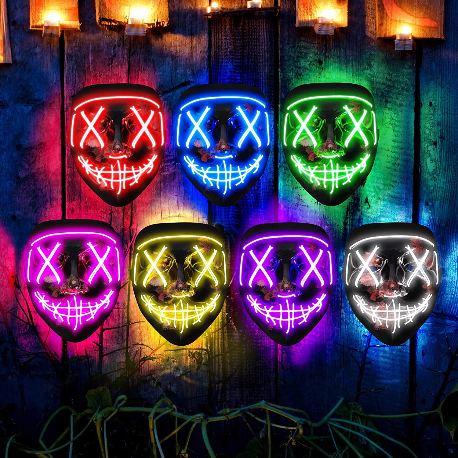 Wireless Scary Glowing Mask LE - Led Purge Mask Halloween recension och pris