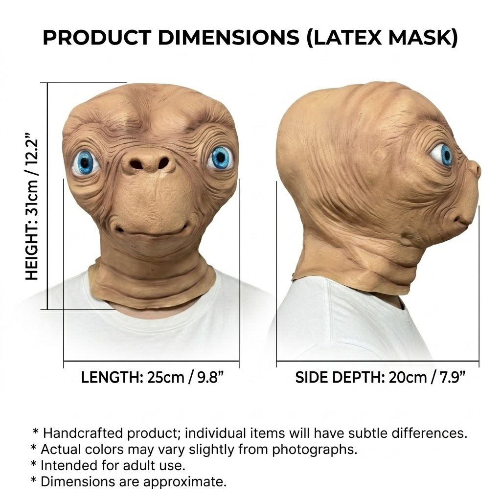 ET Alien Latex Mask Halloween  - Latex Alien Mask Realistic recension och pris