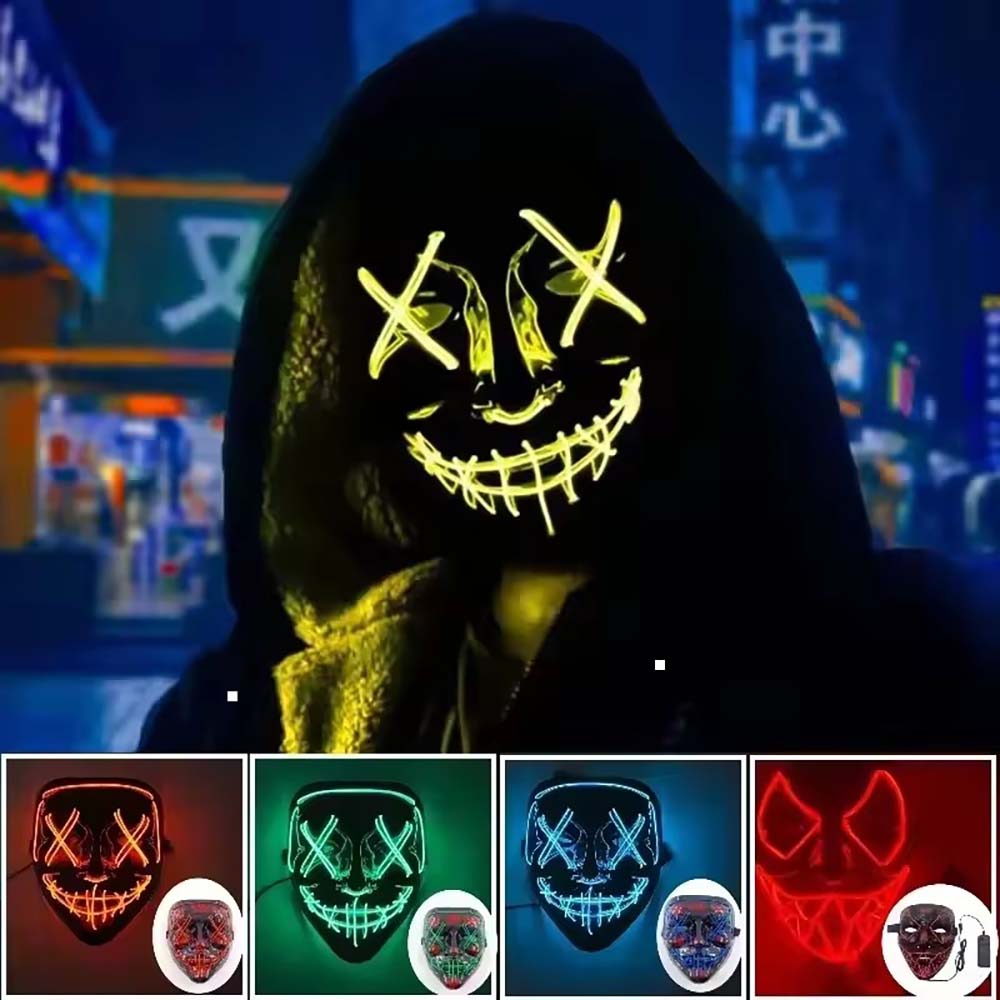 Wireless Neon LED Purge Mask G - Led Purge Mask Halloween recension och pris