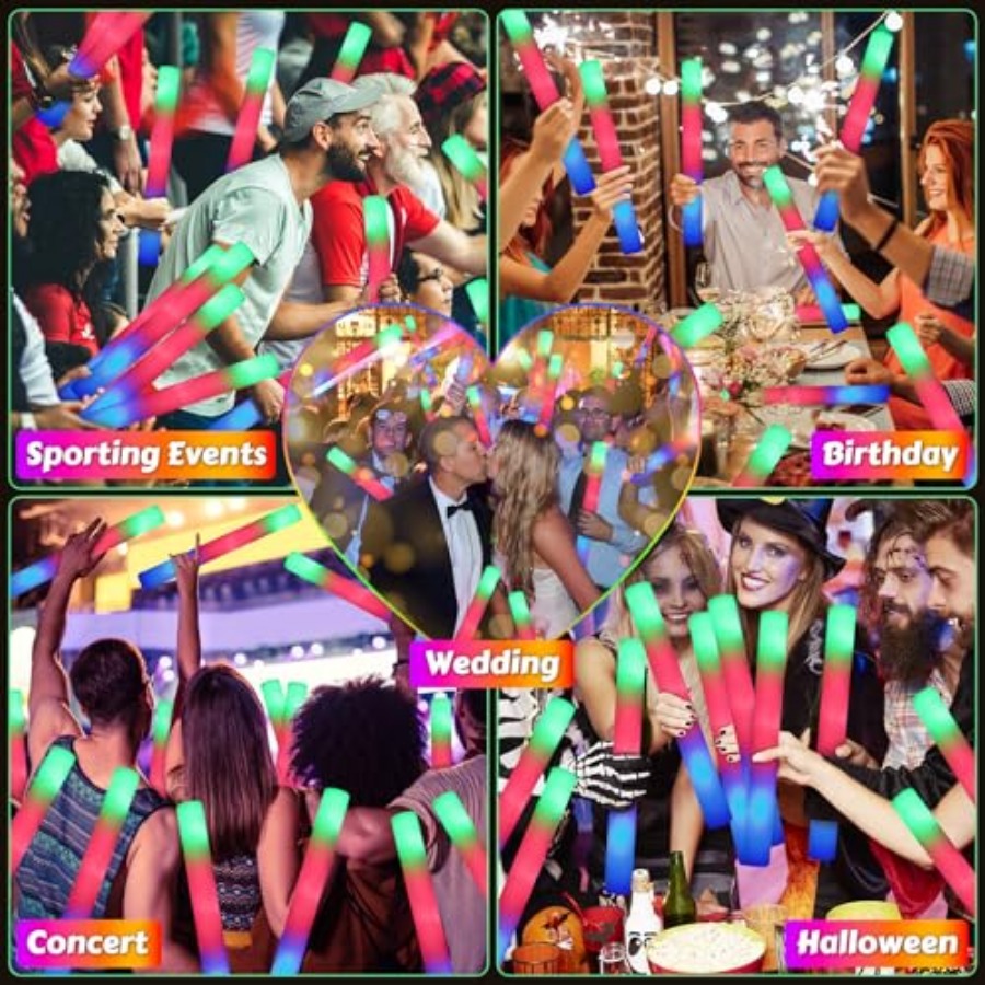 70 PCS LED Foam Glow Sticks Bu - Flashing Led Foam Sticks Party recension och pris