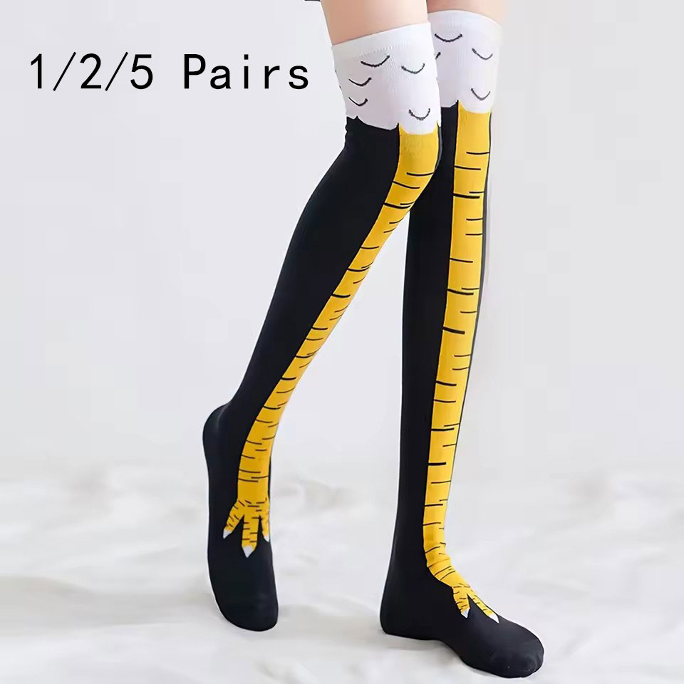 1/2/5/10 Pairs Women Knee High - Funny Chicken Leg Socks recension och pris