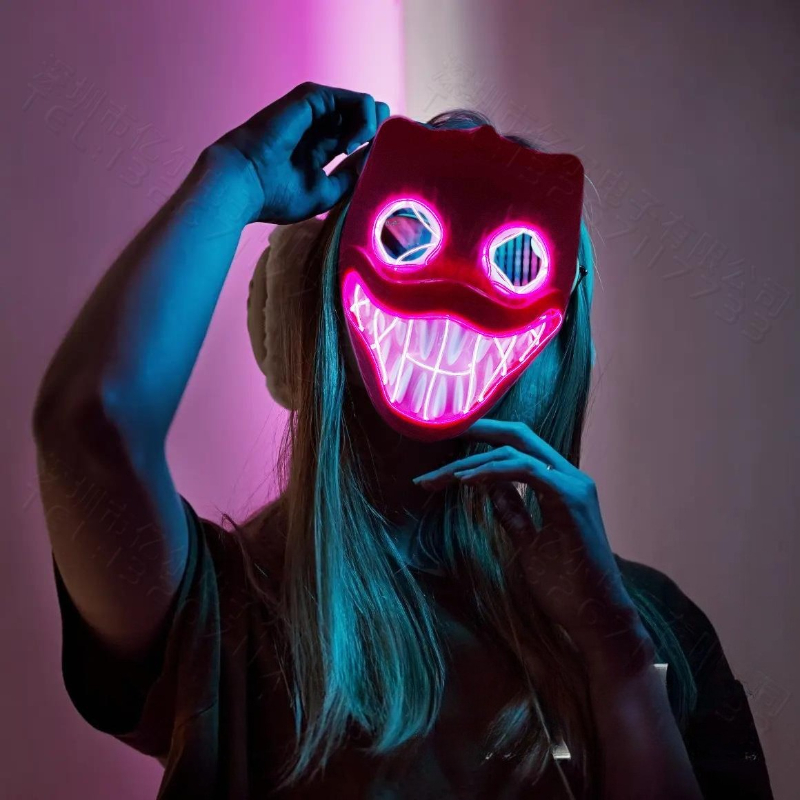 Luminous Mask Halloween Face M - Led Purge Mask Halloween recension och pris