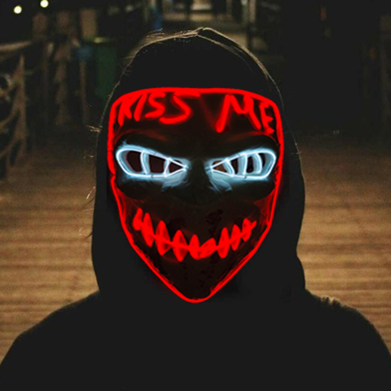 Glowing Cosplay EL Wire neon M - Led Purge Mask Halloween recension och pris