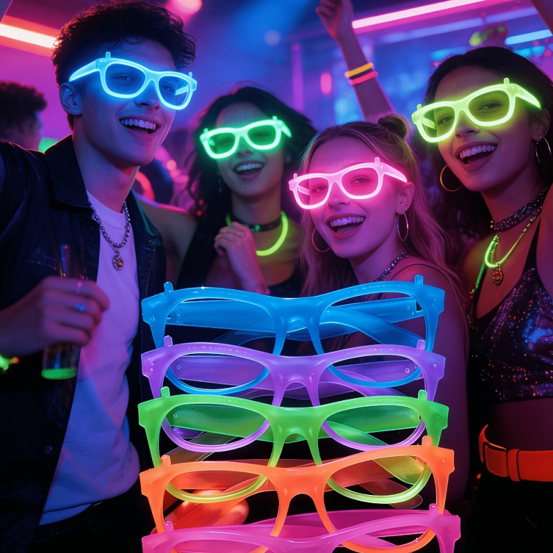 2/12pcs Glow-in-the-Dark Neon  - Glow In The Dark Party Glasses recension och pris