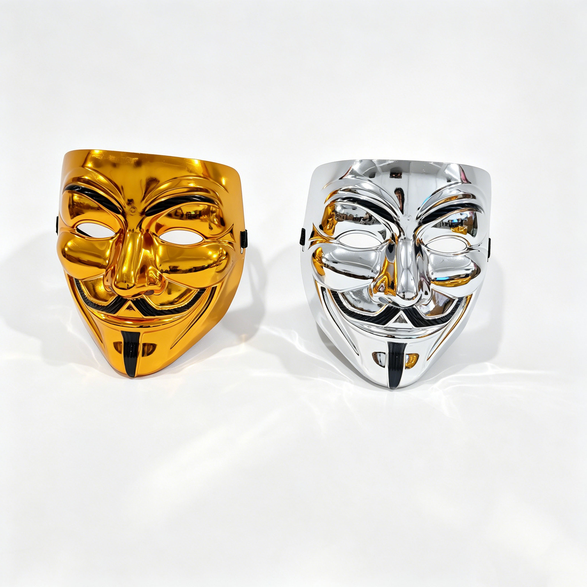 2pcs Metallic Gold & Silver Fu - Led Purge Mask Halloween recension och pris