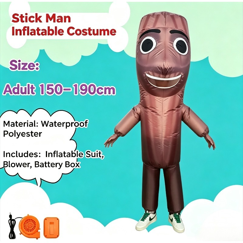 Long wooden stick man inflatab - Inflatable Dinosaur Costume Adult recension och pris
