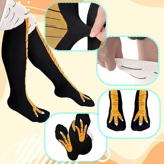 Trendy Women Socks With Knee L - Funny Chicken Leg Socks recension och pris