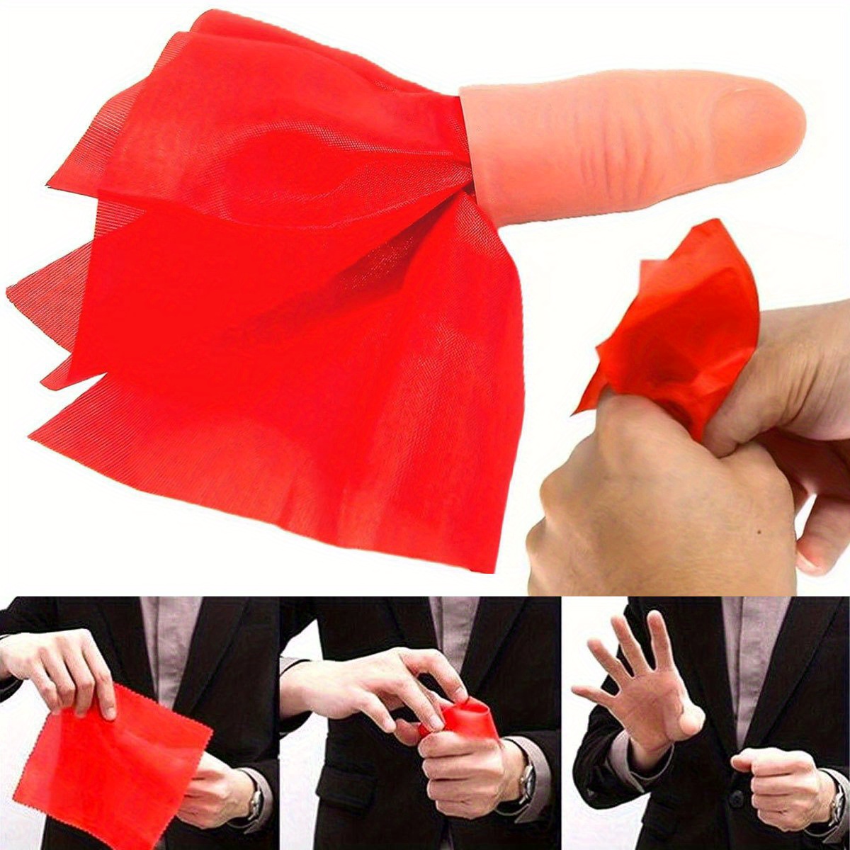 1set Scarf-Vanish Magic Thumb  - Thumb Tip Magic Trick Set recension och pris