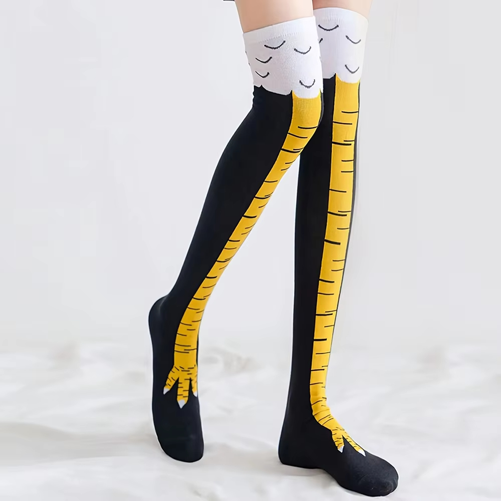 1/2/5 Pairs Women Knee High So - Funny Chicken Leg Socks recension och pris