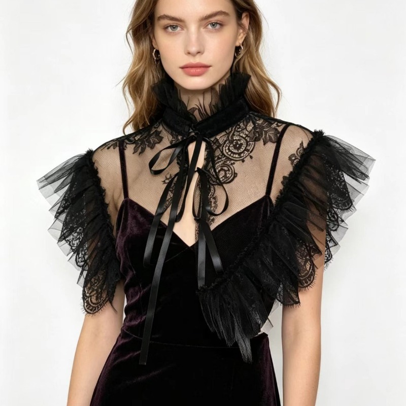 Gothic Style Lace Tulle False  - Costumes recension och pris