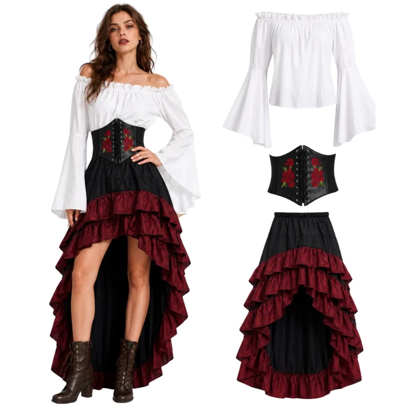 Halloween Medieval Retro Pirat - Medieval Renaissance Dress Women recension och pris