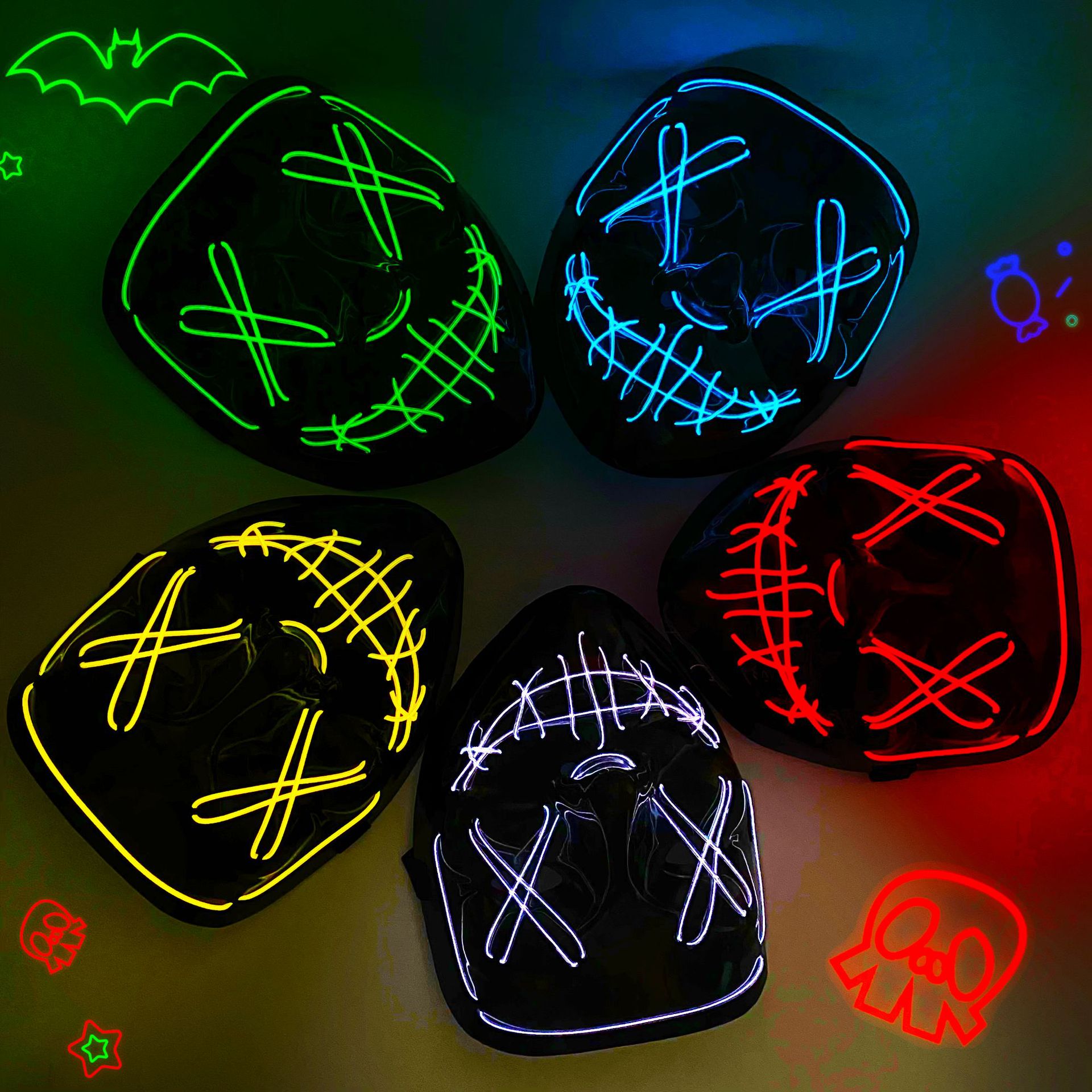 Led Mask Halloween Carnival Ch - Led Purge Mask Halloween recension och pris