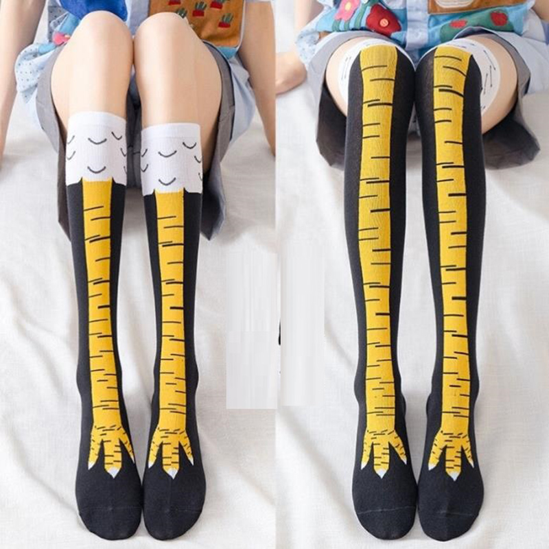 1-4 Pairs Women Knee High Sock - Funny Chicken Leg Socks recension och pris