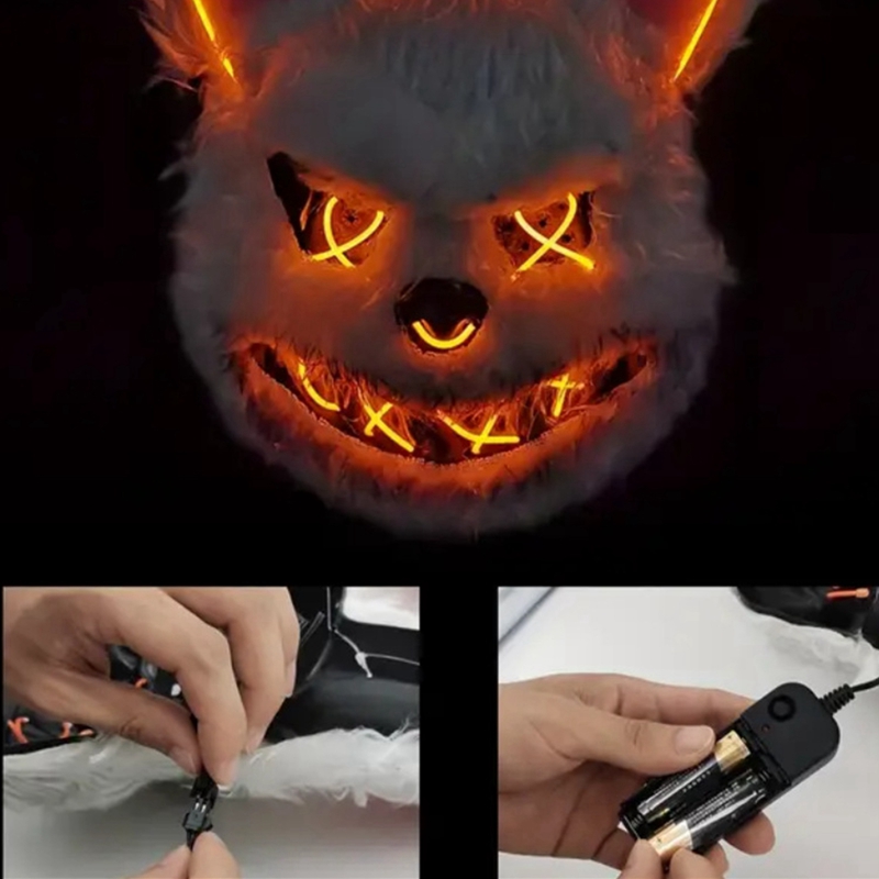Bunny Mask Masquerade LED Rabb - Led Purge Mask Halloween recension och pris